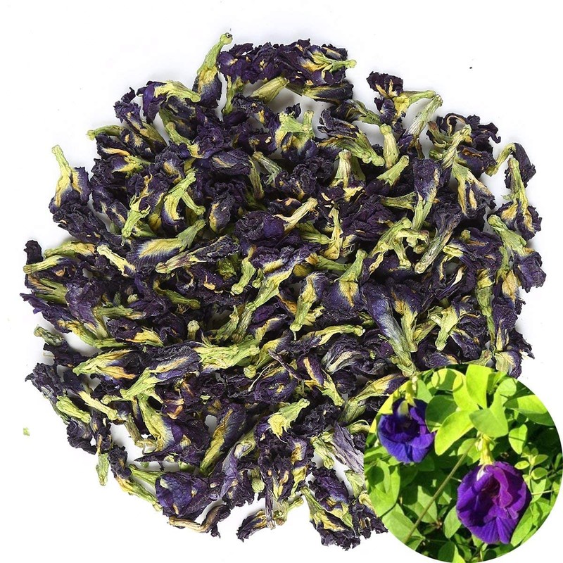 Butterfly pea Flowers Whole 2 lb. Dried Herb 100% by