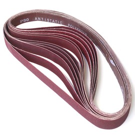 Aiyard 1 x 42 Inch Aluminum Oxide Sanding Belts, 2 Each of 60/80/120/150/240/400 Assorted Grits Abrasive Belts for Belt Sander, 12-Pack