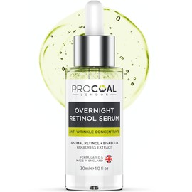 NEW Overnight Retinol Serum High Strength for Face 30ml by Procoal - 3% Retinol Complex Night Concentrate with Bisabolol & Paracress Extract, Vegan, Made in UK