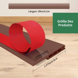 GGTTNRT 2 Stück Türdichtung Zugluftstopper für Türen Selbstklebend Gummi Luftzugstopper, für Windproof, Warm, Soundproof (Brown)