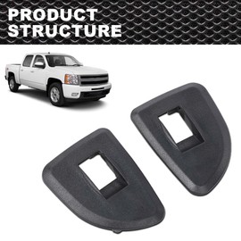 CROSSDESIGN Rear Window Switch Bezels Compatible with Chevy Silverado Sierra Ext Cab 2009 2010 2011 2012 2013 Black LH RH