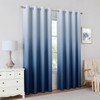 HOMEIDEAS Navy Blue Ombre Blackout Curtains 52 X 96 Inch