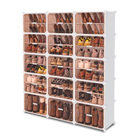 MAGINELS 10-Tier Shoe Rack,Expandable Multi-Functional Plastic Shoe Cabinet. Shoe Storage with Door,Use in Entryway, Closets, Hallway,Bedroom. Accommodates Up to 60 Pairs of Shoes. (10 Tiers 60 Pairs)