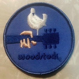 Unbranded Vintage Original WOODSTOCK Patch Purple Embroidered Dove Guitar Concert Music LP