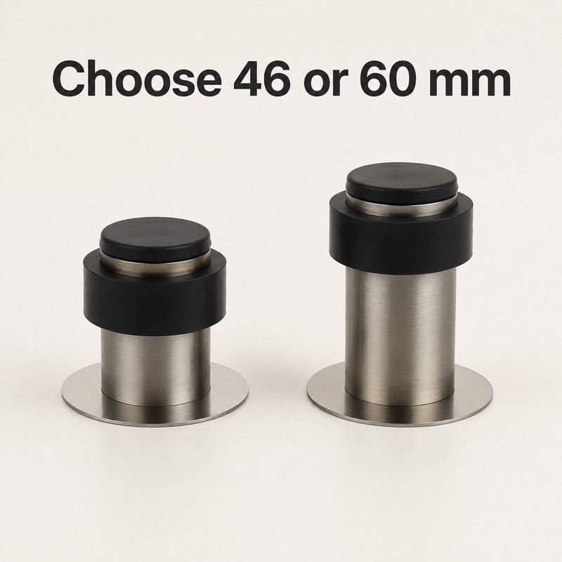 Self-Adhesive Rubber Door Stopper – Stainless Steel Wall Protector with