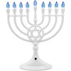 The Dreidel Company Traditional LED Electric White Hanukkah Menorah -