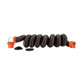 Camco Camco RhinoFLEX 15-Ft Camper/RV Sewer Hose Kit - Features Clear Elbow Fitting w/Removable 4-in-1 Adapter - Connects to 3 Slip or 3/3.5/4 NPT Threaded Sewer Connection (39761)
