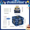 MORAINJAY 16th Birthday Money Box, Navy Blue Pull Cash Case,