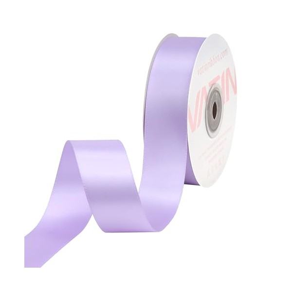 VATIN Double Face Lilac Satin Ribbon 1" Continuous 25 Yards,Purple