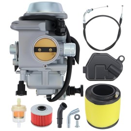 TRX350 Carburetor for Honda TRX300 TRX350 Carb,2000-2006 TRX350TM TRX350TE TRX350ES TRX350FE Fourtrax 300 TRX300 Foreman ATV 4 Wheeler with Air Filter and Oil Filter