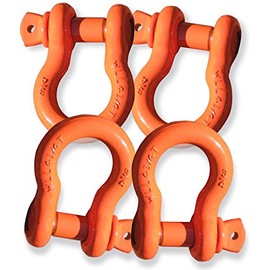 BILLET4X4 4-3/4 TON Powdercoated Harley Orange - 3/4 inch D-Shackles – (Set of 4) (4X4 Vehicle Recovery)