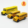 FANELEQU 3 Pack Pull Back School Bus Playset, Die-cast Metal