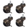 uxcell 2 Inch Ball Caster Wheels with Brake, 4pcs Threaded