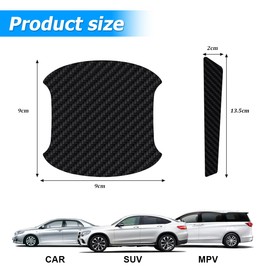 JNNJ Pack of 8 Car Door Handle Protective Film Grip Recessed Grip Recessed Car Door Handle Protective Film Carbon Fibre Anti-Scratch Protective Sticker Carbon Fibre Car Door Handle Protective Film for