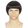 60s 70s Retro Black Bowl Cut Wig for Men Funny