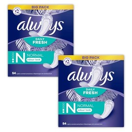 Dailies Fresh & Protect Panty Liners, Normal Size, Unscented, 54 Liners per Pack, Bundle of 2 (108 Total) Odour Lock