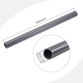 TA-VIGOR 21mm ID 25mm OD PVC Rigid Round Pipe, 0.35M Length Plastic Tube, High Impact Straight Duct Channel for DIY Decoration, Water Cooling System, Fish Tank, Decoration, Cable Sleeve, Light Grey