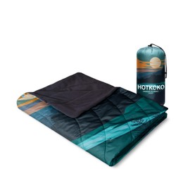 hotkoko Waterproof Stadium Blanket, Fleece Camping Blanket Wearable Soft Warm Camp Blanket for Outdoor Camping, Picnic, Stadium, Sports, Beach, Car