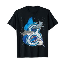 8th Birthday Boys Shark 8 years Old Ocean Shark B-day T-Shirt