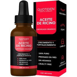 Serum Aceite De Ricino 100% Puro Certificado Orgánico- Suero Crecimiento - Cabello, Pestañas, Barba Y Cejas - Cuidado Capilar Castor Oil
