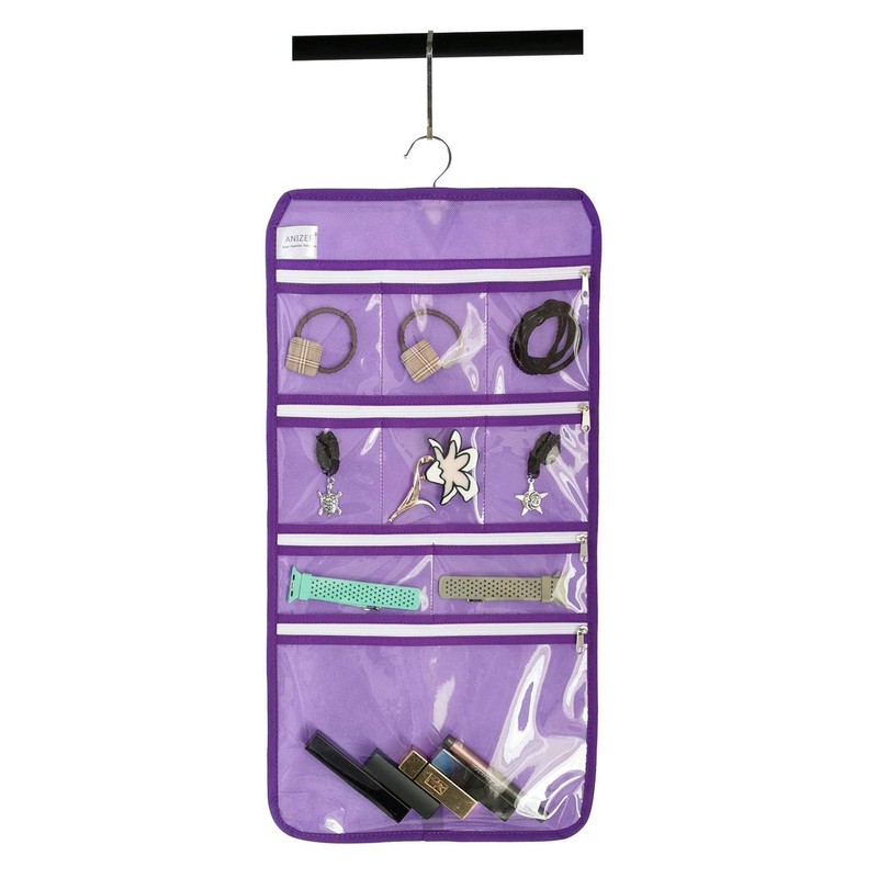 ANIZER Travel Foldable Jewelry Rolls Bag Hanging Jewelry Organizer with