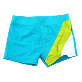 Aivtalk Traje de baño para niños y niños, calzoncillos tipo bóxer a rayas, Azul/Verde, 6-7 Años