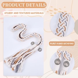 NICENEEDED Wedding Lasso Handfasting Cord for Wedding, Rustic Wedding Lasso Lazos, Wedding Cord with Pendants Cotton Wedding Lasso Rope Traditional Celtic Pattern Handfasting Cord