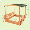 Badger Basket Cedar Sandbox for Kids with Canopy & Benches