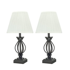 Aspen Creative 40112-02 17 1/2" High Traditional Wire Table Lamp, Black