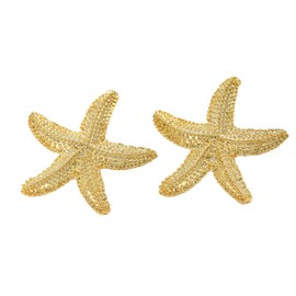 Gold Starfish Shell Earrings Chunky Conch Seashell Stud Earrings Boho Ocean Shell Starfish Conch Earrings Summer Beach Jewelry Gifts for Women (A Style)