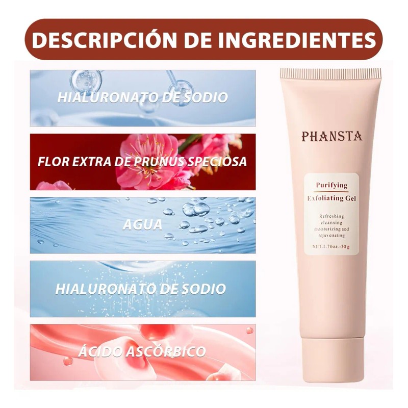 Quarxeri Purificante Exfoliante, Gel Exfoliante Avanzado 2pc Blanco