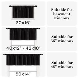 XTMYI Outdoor Valances for Paito Waterproof Light Blocking Blackout Thermal Insulated Valance Curtains,12 Inch Length,Dark Grey
