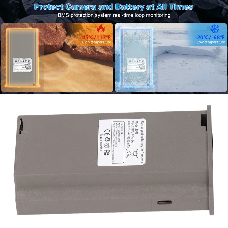 Trail Camera Battery Pack 6000mAh Cellular Trail Camera Rechargeable Lithium
