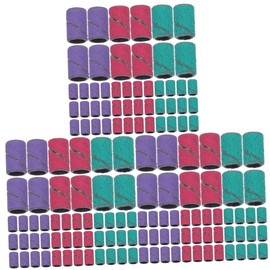 Minkissy 150pcs Fine Grit Nail Sanding Bands for Nail Drill Green Purple Rose Red Professional Manicure Tools for Gel Removal and