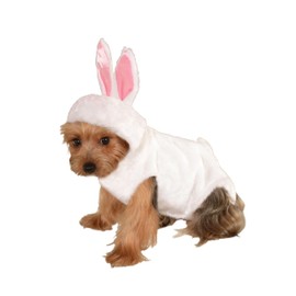 Abrigo estilo conejo con capucha para perros grandes, talla XXL, S, Blanco