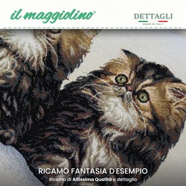 IL MAGGIOLINO Tapestry Cushion Cover 40 x 40 cm Ribbed Tufting Print on Both Sides with Hidden Zip Made in Italy