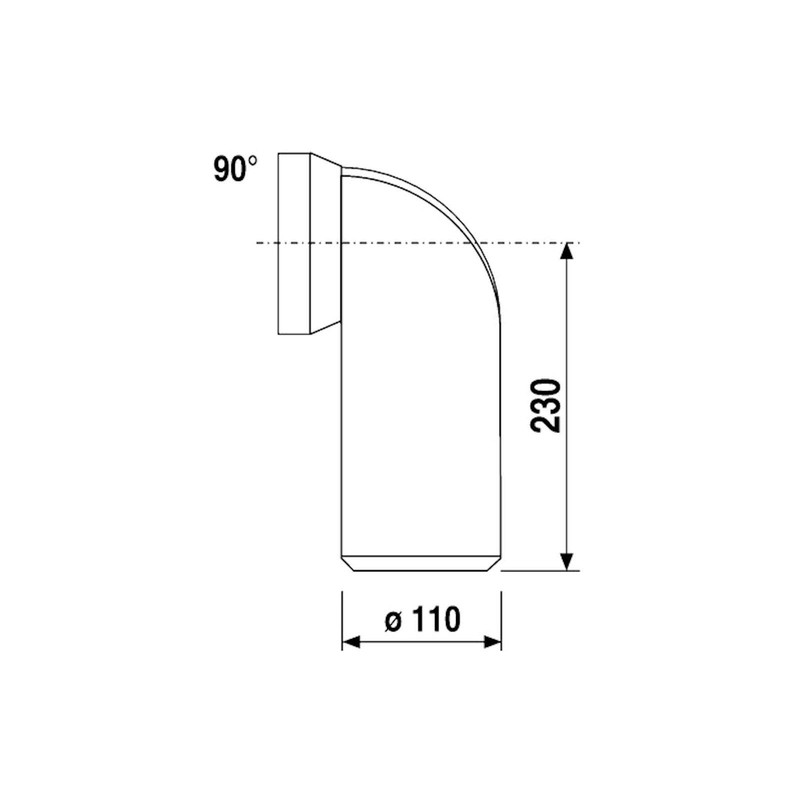 Sanit Toilet Connection Elbow DN100 White (Variant: DN100 90°)