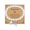 Baptism Gifts for Girl Cross Pearl Bead Bracelet Girls Christening