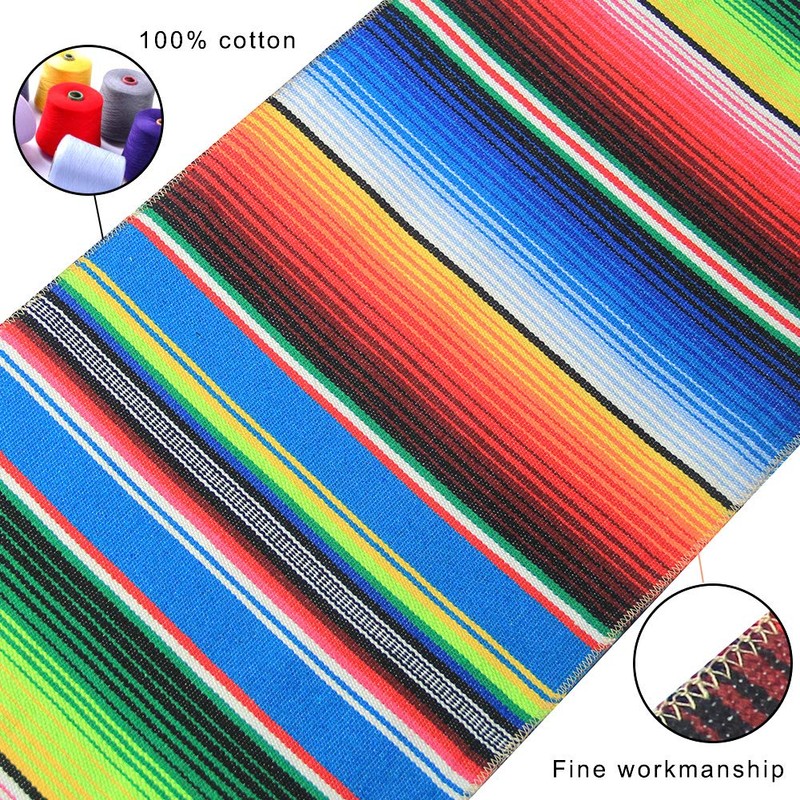 6 Packs Mexican Serape Table Runners for Mexican Theme Party,