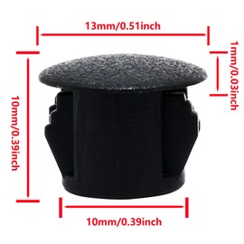 10mm Black Hole Plugs Plastic Flush Type Hole Plugs Snap in Locking Hole Tube,Tube Fastener Cover,Round Snap in Type Locking Furniture Hole Plugs,Panel Theft-Proof Door Plug(100pcs)