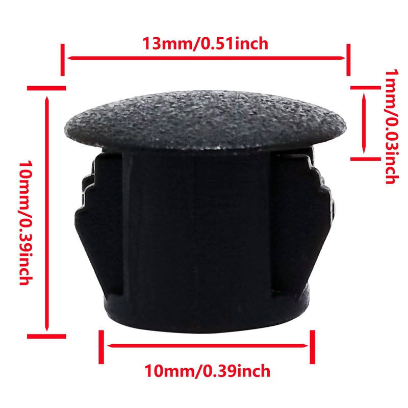 10mm Black Hole Plugs Plastic Flush Type Hole Plugs Snap