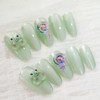 Chic Chit Press On Nails: Lolifrog, Hand Made 3D,green frog