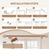 TKZTKZ Wood Curtain Rods for Windows 66-120" 2 Pack:Boho Farmhouse