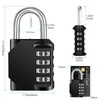 ZHEGE Combination Padlock for Locker, 4-Digit, Weatherproof Lock, Outdoor (Black