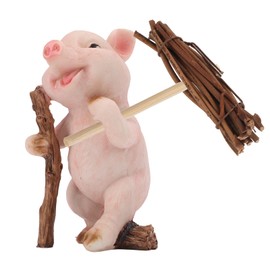 TOTITOM Pig Statue, Pig Lawn Ornaments and Statues, Polyresin Home Or Garden Decorative Animal Statue, Pig Sculpture for Shelf Desk Window Patio Decoration