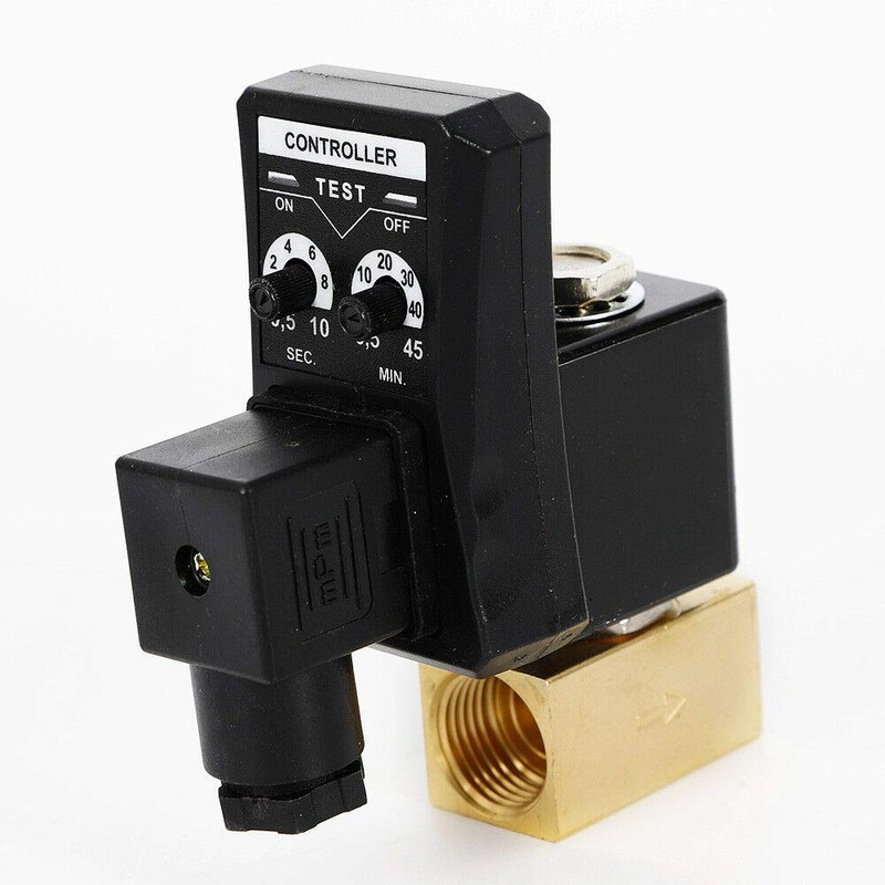 DENESTUS 1/2" Timing Drain Valve Automatic Electronic Timed 2 Way