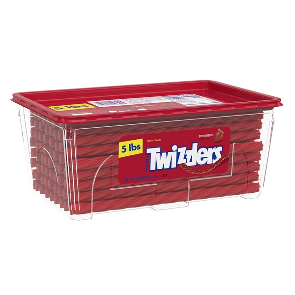 Twizzlers Halloween Candy, Bulk Strawberry Licorice, 5 Pounds, Canister