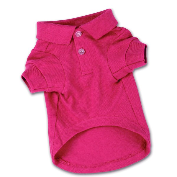 Zack & Zoey Cotton Polo Shirt for Dogs, 20" Large, Raspberry Sorbet