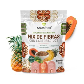 Mix de Fibras con lactobacilos | Mix de Fibras en Polvo 300g con Lactobacilos, Probioticos, Hoja de Sen, Pulpa de Papaya y Piña | Suplemento Alimenticio | 100% Natural Sin Aditivos Sin Conservantes