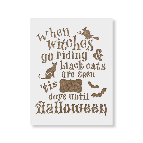 Halloween Countdown Stencil Template - Reusable Stencils for Painting in